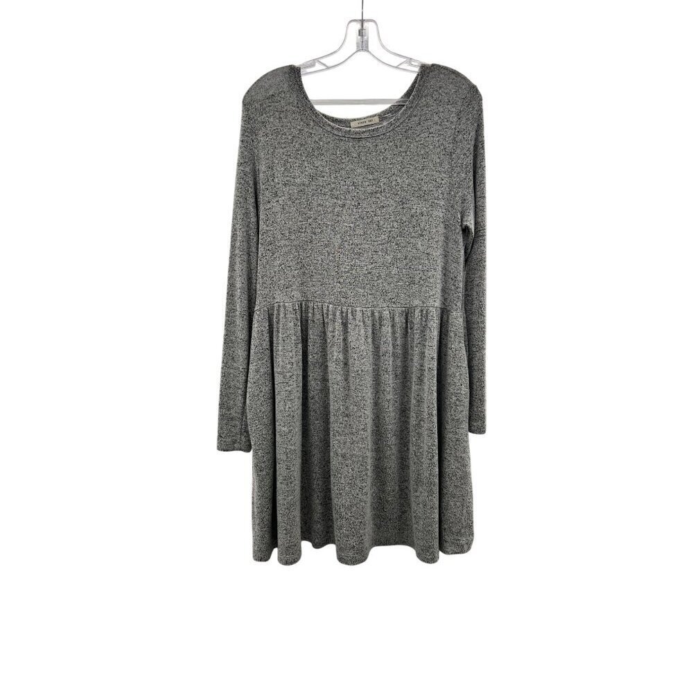 Byron Bay Women's Long Sleeve A-Line Heather Gray Dress Size Small Knee Length